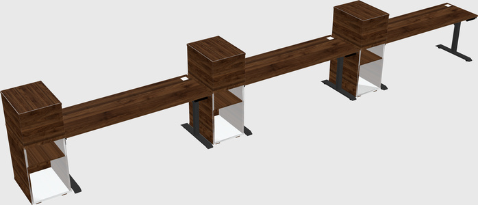 Dual motor electric desk w/cabinet