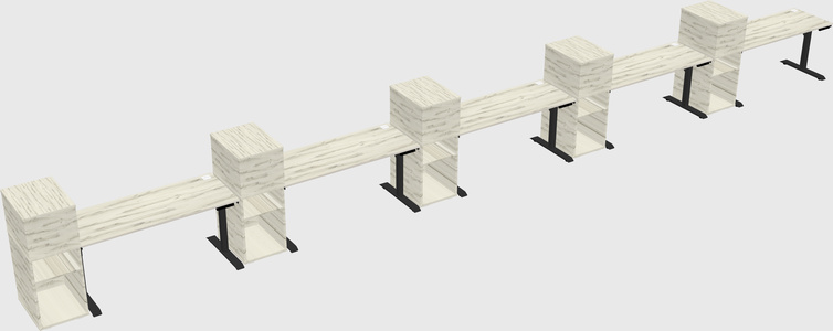 Dual motor electric desk w/cabinet