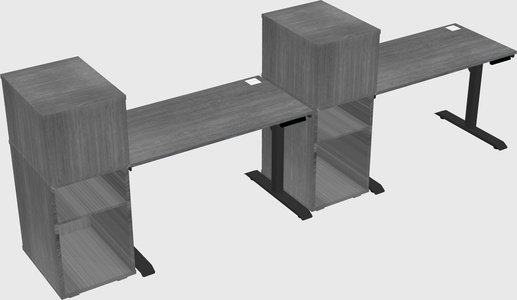 Dual motor electric desk w/cabinet