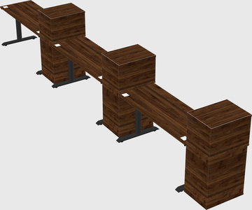 Dual motor electric desk w/cabinet