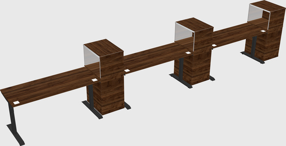 Dual motor electric desk w/cabinet