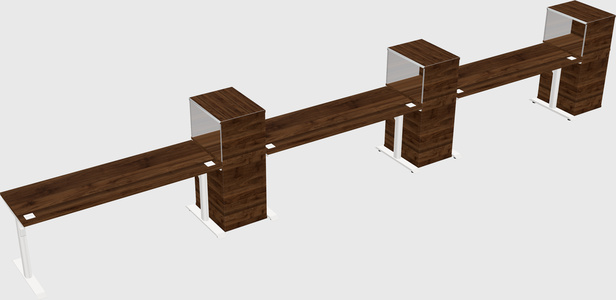 Dual motor electric desk w/cabinet