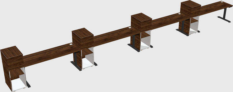 Dual motor electric desk w/cabinet