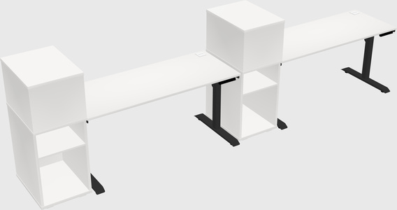 Dual motor electric desk w/cabinet