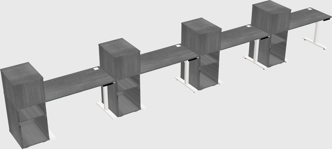 Dual motor electric desk w/cabinet