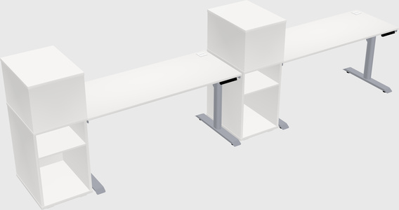 Dual motor electric desk w/cabinet