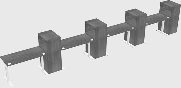Dual motor electric desk w/cabinet