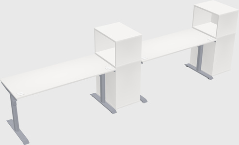 Dual motor electric desk w/cabinet