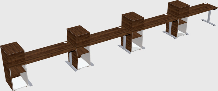 Dual motor electric desk w/cabinet