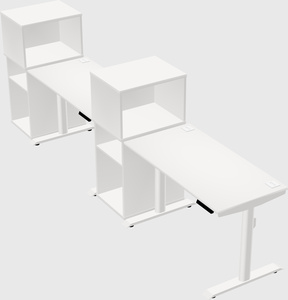 Dual motor electric desk w/cabinet