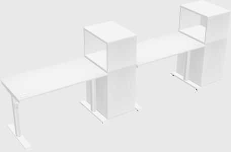Dual motor electric desk w/cabinet
