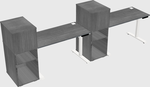 Dual motor electric desk w/cabinet