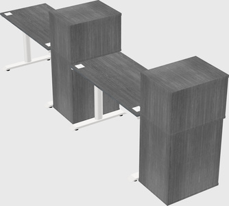 Dual motor electric desk w/cabinet
