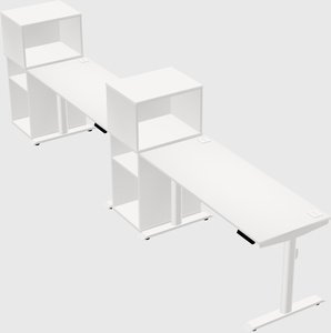 Dual motor electric desk w/cabinet