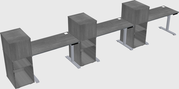 Dual motor electric desk w/cabinet