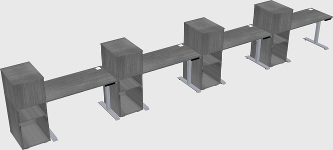 Dual motor electric desk w/cabinet