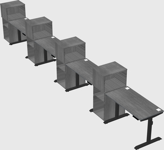 Dual motor electric desk w/cabinet