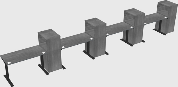 Dual motor electric desk w/cabinet