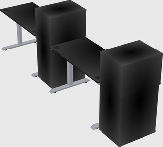 Dual motor electric desk w/cabinet