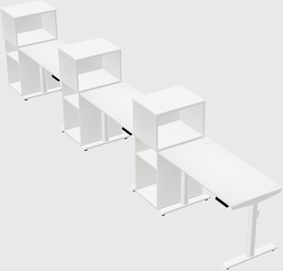 Dual motor electric desk w/cabinet