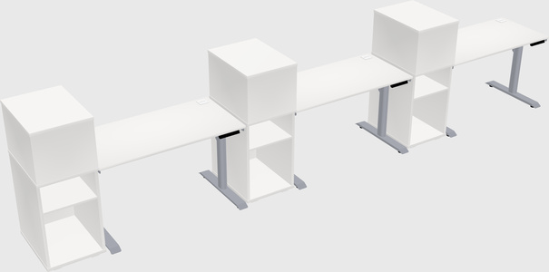 Dual motor electric desk w/cabinet