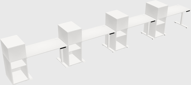 Dual motor electric desk w/cabinet
