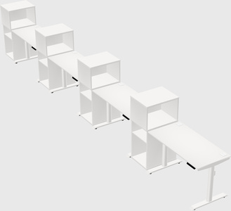 Dual motor electric desk w/cabinet