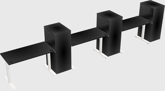 Dual motor electric desk w/cabinet
