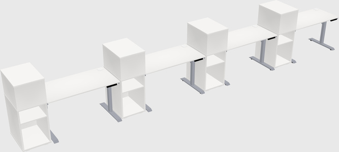 Dual motor electric desk w/cabinet