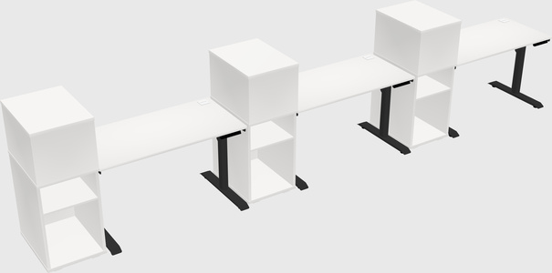 Dual motor electric desk w/cabinet