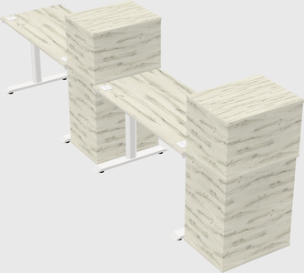 Dual motor electric desk w/cabinet