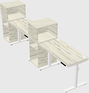 Dual motor electric desk w/cabinet