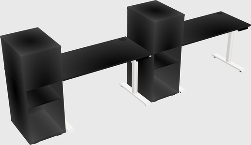 Dual motor electric desk w/cabinet