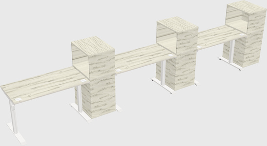 Dual motor electric desk w/cabinet