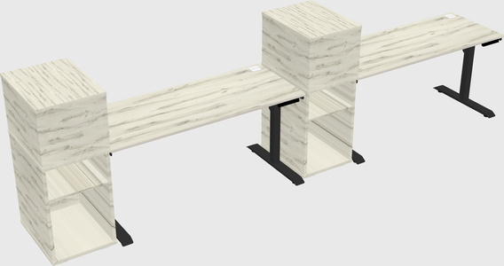 Dual motor electric desk w/cabinet