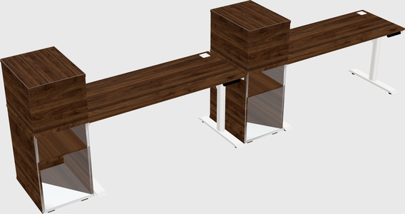 Dual motor electric desk w/cabinet
