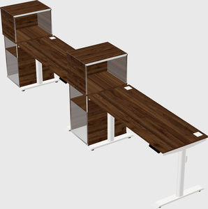 Dual motor electric desk w/cabinet