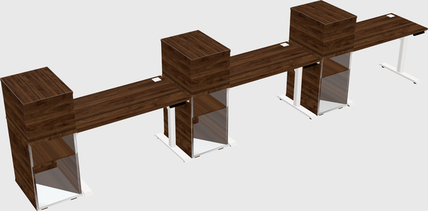Dual motor electric desk w/cabinet