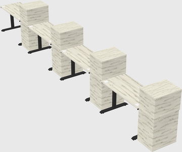 Dual motor electric desk w/cabinet