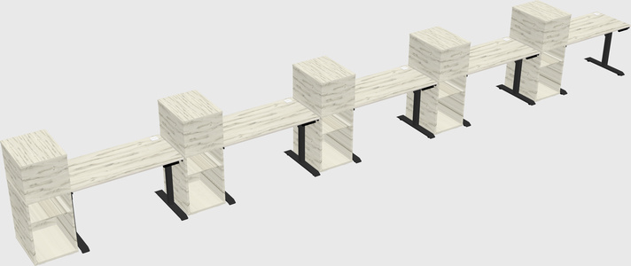 Dual motor electric desk w/cabinet