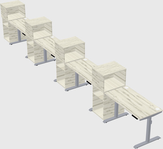 Dual motor electric desk w/cabinet