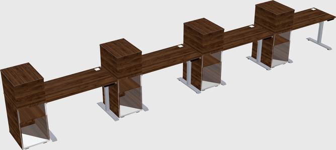 Dual motor electric desk w/cabinet