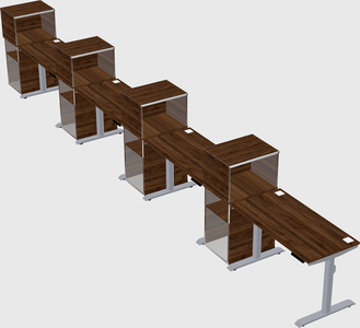 Dual motor electric desk w/cabinet