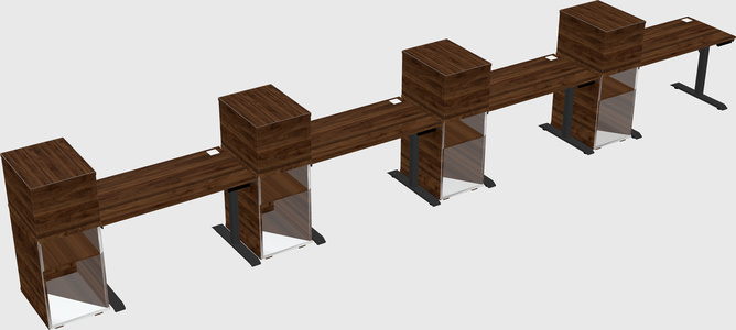 Dual motor electric desk w/cabinet