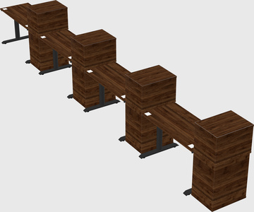 Dual motor electric desk w/cabinet