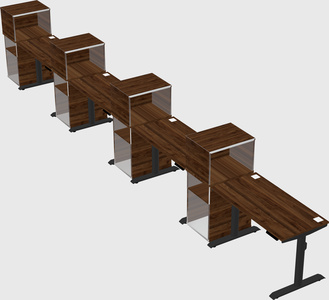 Dual motor electric desk w/cabinet