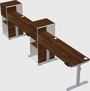 Dual motor electric desk w/cabinet