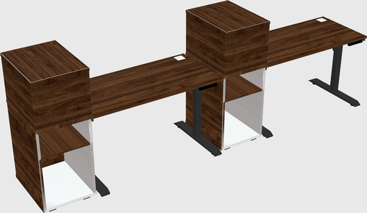 Dual motor electric desk w/cabinet