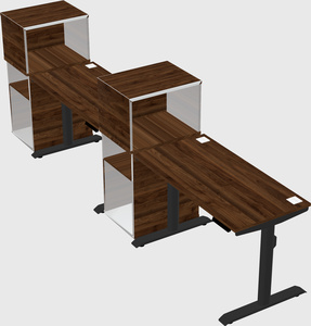 Dual motor electric desk w/cabinet