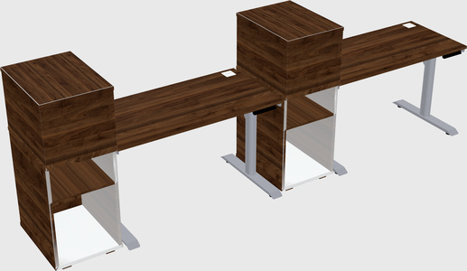 Dual motor electric desk w/cabinet